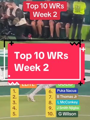 Best 10 WRs for week 2