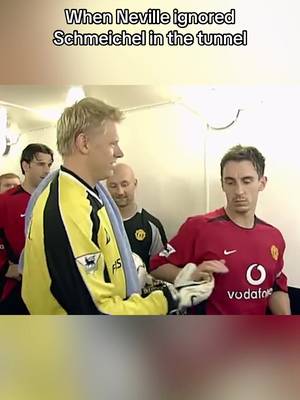 It’s Manchester Derby Day… ⚔️ Throwback to Derby Day in 2002 when Gary Neville gave Peter Schmeichel the cold shoulder after the Great Dane had made the move across the divide! 😅 #ClassicFootballShirts #FYP #ManchesterDerby #ManUtd #ManCity 