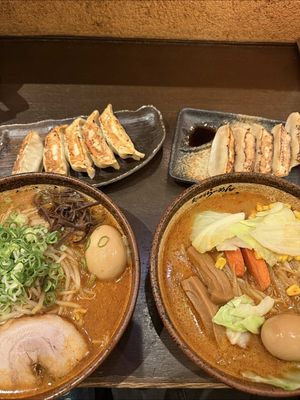 Here’s everywhere we ate (he had tons of veggie options & I had non-veg options, total win-win): Tokyo: -  Udon Shin - ⁠Spice Lab (Indian) - ⁠Soranoiro Tokyo Ramen St (Order Vegan Dan Dan noodles and thank me later) - ⁠Gonpari  - ⁠Azuki to Kouri - Shave Ice - ⁠Seirinkan - Pizza - ⁠Uobei conveyer belt sushi - ⁠Age 3 Ginza - ⁠Egg Baby Cafe - ⁠Cafe Hanon - ⁠Food Trucks Oi Race Course Tokyo Flea Market - ⁠Samurai Ramen Kyoto: - Kyoto Engine Ramen - ⁠vegan Nijya - ⁠Panel Cafe - ⁠Kichi Kichi omurice  Osaka: - Dotanburi St (Local place, customizable yakisoba and Okonomiyaki) - ⁠Rikuros cheesecake - ⁠Oko - Fun Okonomiyaki Bar - ⁠Dekasan Egg Sandwich - ⁠Oretachino-curry Ramen Koji Labo Osaka-namba Disclaimer: Some dishes may contain eggs. At non-vegan spots, we always communicated with the staff to customize meals without fish sauce or other non-vegetarian ingredients. Please double-check while ordering to make sure it works for you. #japantravel #japanvegetarian #kyotofood #tokyofood #osakafood 