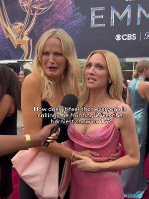 Brittany Snow & Malin Akerman on finding that 🔥 chemistry in The Hunting Wives… aka the hottest show on TV 💋 #Emmys #thehuntingwives 