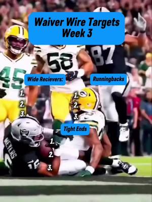 Waiver Wire Targets Going Into Week 3  #fantasyfootball #fantasyadvice #waiverwire #nfl #footbal 