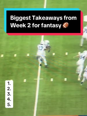 MUST KNOW Takeaways from Week 2 for fantasy football🏈 #fantasyfootball #fantasyfootballadvice #fantasyfootballtips #nfl #nflfootball 