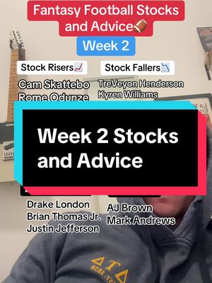 Stock Risers - these are guys who now have a path to more volume or proved their worth this week. This early in the season we can start to see the types of players who will win leagues.  Stock Fallers - all of these guys cooled this week. Kyren and He season will get less work than expected. Pop Douglas can be dropped.  Don’t Panic - these elite receivers will be fine. Defenses are ahead of offenses at this point in the season. The target volume is there.  Panic - Andrews is aging. AJ Brown looks hurt and the Eagles are back to playing like a high school offense.  #fantasyfootballtips #fantasyfootballadvice #nflweek2 