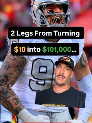 12 of 14 legs have hit.  Dude needs the Texas -2.5 & the Raiders +3 to turn $10 —> $101.4k 🤯 Cash out is at $16,000, so… Let it ride, or take the big come up?  (via @FanDuel Sportsbook ) @Vinny B  #fyp #nfl #sports #betting #sportsbetting #review #story #reaction #parlay #football #money #decision #viral #trending 