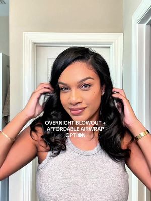 Overnight blowout using the T3 Micro Aire360 and Overnight Blow Out Rods. The curls actually last + way more affordable air wrap option. Use my codes (@T3 Micro : Adriana) to save or shop via 🔗s in bio @Overnight Blowout  Shampoo + Conditioner (not shown) @amika which is also linked #overnightblowout #t3micro #airwrap #curlyhair #hairtutorial 