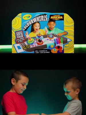 Get ready to spin into action with the Crayola Colourwhirls Arena! This all-in-one kit includes Crayola Colourwhirls, Ultra Clean Washable Markers, and a spacious play arena with built-in storage for easy clean-up and portability. Each rip and spin creates a whirlwind of creativity and competition!