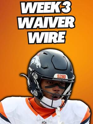 Week 3 MUST ADD Waiver Wire Pickups #fantasyfootball #fyp #nfl #fantasyfootballadvice #waiverwire #underdogfantasy #waivers