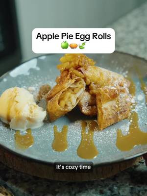 The best dessert egg rolls you’ll ever try 🥧🍏 #pieseason #applepie #falldesserts #thanksgiving #fallrecipes