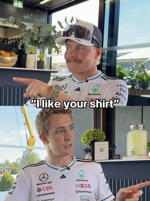 Wish we were this chill 🥶 FV and VB our Nordic boys 🇫🇮🇩🇰 #ValtteriBottas #FredVesti #Mercedes #F1 #Chill
