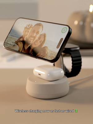 One dock. Endless power. ⚡️ Our newest UltraCharge Pro 3-in-1 Dock delivers 25W fast charging for 3 devices in one sleek setup. Get yours today on TikTok Shop 🛒 #belkin #wirelesscharger #asmr #iPhone17 #unboxing 