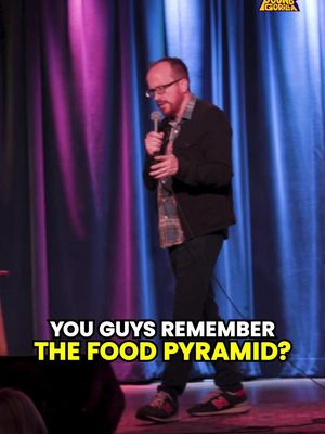 The food pyramid. Omnipresent in our classrooms. Full of bad advice. #standup #comedy #foodpyramid #the80s #the90s 