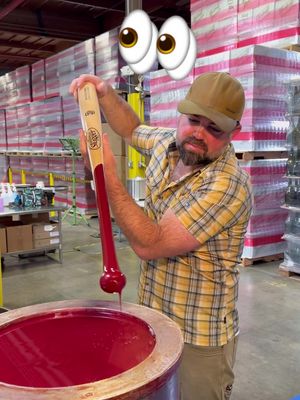Bottles of wine 🤝  Baseball bats #Belleglos #Baseball #WaxDipping 
