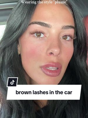 Wearing style “plume”!! Lash map outer corner to inner corner: 14,16,14,14,12,10 #lashes #brownlashes #lashclusters #viralvideo 
