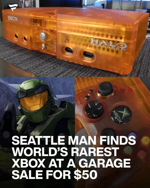In 2015, this collector wandered into a garage sale in Seattle and bought what he thought was a custom Xbox. When he posted it online, a former Microsoft employee who worked on the project confirmed that Microsoft had only made three orange prototype consoles during early Xbox Live testing… and of those, only one ever got the Halo graphic. The console had never gone through final production, no stickers on the bottom, no retail packaging, but it still powered on, complete with game saves from years ago. A similar orange Halo Xbox once surfaced at a Goodwill auction and bids soared past $20,000. The kind of find most gamers only dream about, sitting on a folding table at a neighborhood garage sale.