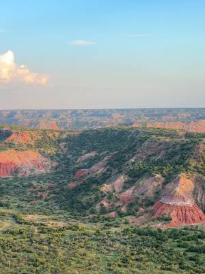 Would you do this? 📍Palo Duro Canyon, Canyon, Texas  🏜️ Palo Duro Canyon is the second largest canyon in the entire United States, stretching over 120 miles long, 20 miles wide, and plunging nearly 800 feet deep.  It’s so massive that it’s often called the “Grand Canyon of Texas.” 🤯 🥾 It’s also home to some amazing hiking in Palo Duro Canyon State Park!  Here are a few trails that we recommend:  •Lighthouse Trail (5.7 miles round trip) The park’s most famous trail, leading to the iconic Lighthouse Rock formation. Moderate hike with stunning canyon views. •Givens, Spicer & Lowry Trail (6 miles one way)  Winding through red rock cliffs and colorful layers of the canyon. You can also connect this to the Lighthouse Trail for a less popular trail.  •Rock Garden Trail (2.4 miles one way, but steep!)  Switchbacks that climb from the canyon floor up to the rim, so worth it for the views.  •Juniper Riverside Trail (1.1 miles one way)  A peaceful, shorter option that runs along the Prairie Dog Town Fork of the Red River. •Paseo del Río Trail (2 miles round trip)  Easy stroll with shade, river views, and historical sites, perfect for hot days or casual walks. 🚮 Always Leave No Trace: pack it in, pack it out, and be respectful of others and the environment. Let’s keep these spots beautiful! If you’re new here, we’re Courtney and Matt! Exploring our home state of Texas and beyond 🤠 Follow  for Texas travel inspo, itineraries, and relatable adventure travel content. #texastravel #palodurocanyon #palodurocanyonstatepark 