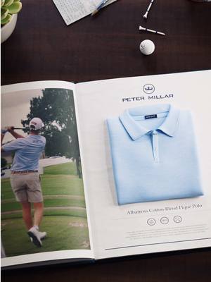 Cotton feel and technical appeal. The Albatross can do it all. #PeterMillar #Polo #GolfPolo #GolfTok #GolfOutfit #MensFashion #MensStyle 