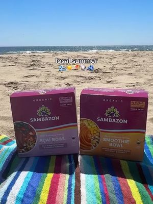 Bowls, beach, and endless vibes. This is Local Summer. 💜☀️ Find Fruit & Granola Topped Bowls near you via the link in our bio! #sambazon #açaí #açaíbowl #localsummer #beach