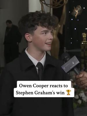 The moment #OwenCooper finds out #StephenGraham won the #Emmy for Adolescence 🥺  #Emmys #77thEmmys