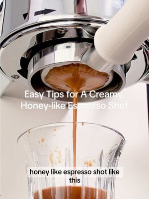 3 easy tips for creamy, honey-like espresso shots, with ANY machine! - Store beans in airtight containers (Airscape or jars in a dark place) - Use a coffee scale + good puck prep for perfect 1:2 ratio shots - Take time to prep the puck as good as you can with a WDT tool and a Self-leveling Tamper Aim for 18g in, 36g out, 25–30 seconds. Adjust grind if it’s too fast or slow. Would you try these at home? #homebarista #espresso #coffee #homecafe #espressomachine 