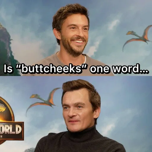 Jonathan Bailey and Rupert friend played Dad Joke-Off with us! Head to our YouTube to watch the full video (link in bio) ❤️ #dadjokes #jonathanbailey #jurassicworld #funnytiktok #comedy 
