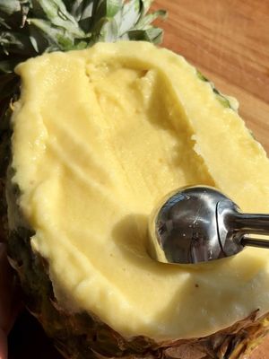 Creamy, luscious, and totally refreshing! Our Fresh Del Monte pineapple sorbet is the perfect guilt-free treat. 💛🍍 #DelMonte #DelMonteFresh #FreshFruit #HealthyLiving #EatTheRainbow 