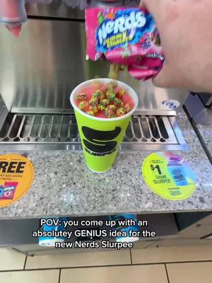 POV: you just witnessed Nerds Slurpee history in the making. try it before it's gone and get a free small Slurpee when you buy a Nerds 5-6oz peg bag! Valid at participating stores until 10/28, while supplies last. @Nerds Candy 