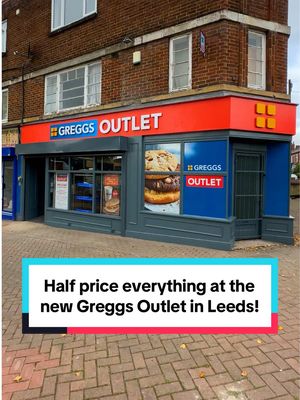 A new Greggs Outlet shop has just opened in Leeds, selling everything half price! 😍 This one’s for the die-hard Greggs fans among us 😋 We’re talking sausage rolls for 50p, two steak bakes for £1.65 and plenty more 🙌  You’ll find it on Chapeltown Road just north of the city centre, filled with unsold food items from main @Greggs stores.  Outlets like this are Greggs’ attempt to reduce food waste, while supporting social deprived areas 👏  #leeds #greggs #greggsoutlet #leedsfood #leedsfoodie 