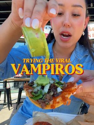 trying vampiros from tacos el vampiro! #vampiros #mexicanfood #tacos #sfv 