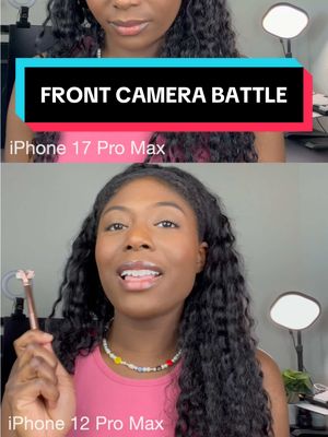 The new iPhone 17 pro max front camera versus the iPhone 12 Pro Max front camera …. Honestly which one looks better? 👀👀 Can you spot the differences? #iphone17promax #iphone12promax #apple 