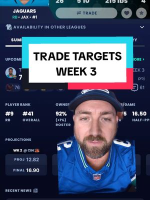 TRADE TARGETS WEEK 3. Who jagged a bargain? #fantasyfootball #seattleseahawks #lachargers #nfl 