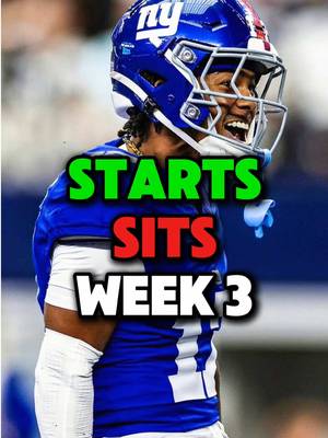 Starts & Sits Week 3 #chargers #giants #vikings #nflnews #fantasyfootball 