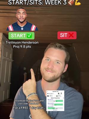 Week 3 starts/sits! 💪🔥 #fyp #nfl #fantasyfootball #startsits 