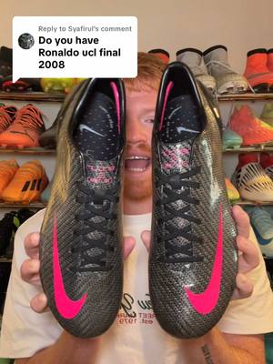 Replying to @Syafirul These CR7 boots are SO RARE! Only 2008 pairs in the world, made for the UCL Final in 2008! 🤩 #ronaldo #cr7 #nikefootball #mercurial #footballboots 