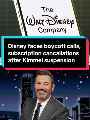Some social media users are sharing the cancelation of their Disney Plus subscriptions and boycotting Disney products after the suspension of Jimmy Kimmel's late-night show. @Ari Melber 📺 🎤  reports.
