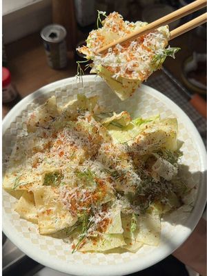 Charred cabbage caesar!