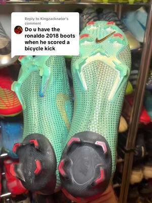 Replying to @Kingzacknator Do you remember these CR7 football boots when he scored the bicycle kick against Juventus in 2017?! 🤩 #cr7 #ronaldo #mercurial #footballboots #nikefootball 