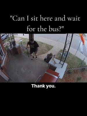 he lady asked if she could sit on his steps, and he brought out a chair and his cat 🐈 🥹 let's change the World with kindness. 43m