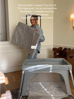 Freaking love this baby brand!! New moms this is so good. Compact for travel or small spaces. Breathable. Love! #newmoms #momtok #babymattress #newtonbaby