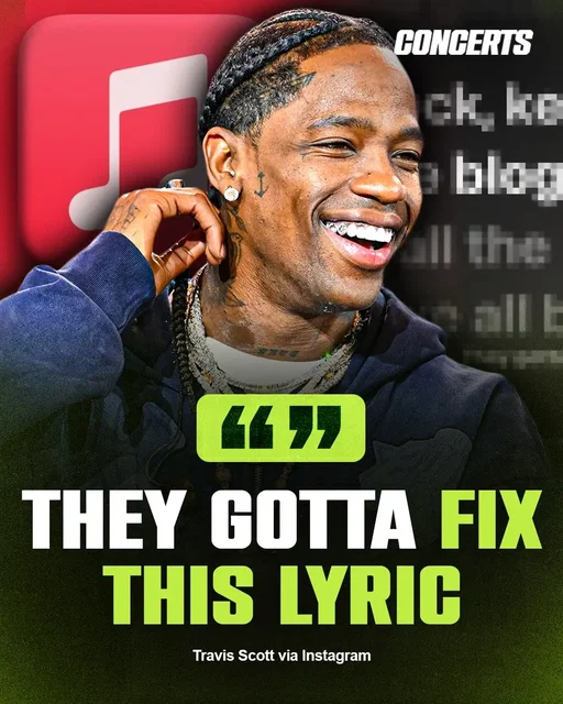 Travis Scott spotted a mistake in the Apple Music lyrics for his song 'DA WIZARD' ‼️👀 Did y’all catch this⁉️"