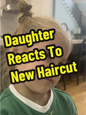 My daughter’s first reaction to seeing the new bald head 😂