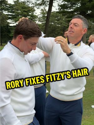 Rory channeling his inner stylist 💇 #rorymcilroy #RyderCup 