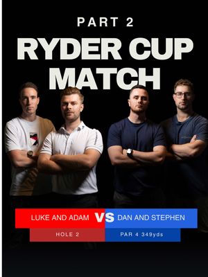 Ryder Cup Match – Hole 2 ⛳️  The battle continues at Bethpage Black. Dan & Stephen grabbed an early lead on Hole 1, but can they hold it? Check back for the final hole in this three-hole match to see who comes out on top! #RyderCup #bethpageblack #pitchgolf #trackman #golfchallenge 