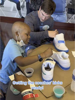 Excited to be joined by patients from UNC Children’s Hospital to get our coaches’ kicks ready for our Coaches vs. Cancer game against Clemson! 🏈 #carolinafootball #carolina #goheels #uncfootball 