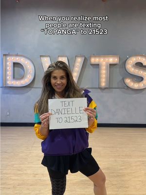 Today’s the day… don’t let Topanga steal my votes 😂💃🪩 Text DANIELLE to 21523. #dwts