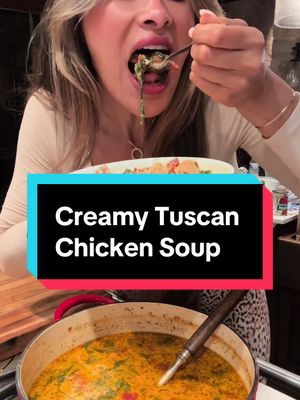 Creamy Tuscan Chicken Soup  #soupseason #tuscansoup