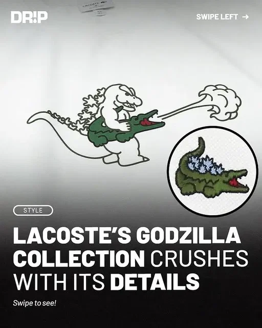 Lacoste x Godzilla is a work of art 🐊 #lacoste #lacoste🐊 #godzilla #hypebeast #streetwear #StreetStyle #fashiontok 