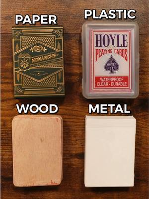 Paper, plastic, wood, or metal playing cards? 😮 #shuffle #shuffles #metal #thedudewithcards #fyp 