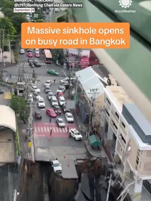 A massive sinkhole opened on a road in Bangkok, Thailand, on Wednesday, prompting evacuations in the area.  Officials told local media that the sinkhole was likely caused by a water leak from a burst pipe in a tunnel meant to extend the city's subway system.