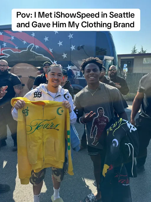 My clothing brand is @Saint Tears 💪🏼 Appreciate all yall copping 🔥 #fyp #ishowspeed #speed #seattle #washington