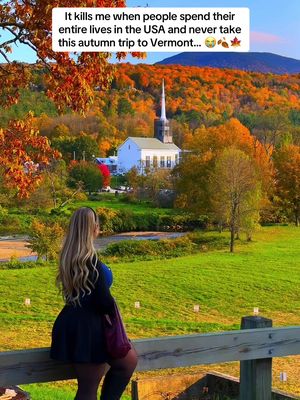 FALL IN VERMONT ITINERARY 🍁👇 ⛪️ Downtown Stowe @gostowe  Enjoy the architectural beauty, history, quaint shops, and cozy cafes of this iconic Northeastern mountain town. 🚠 Stowe Gondola SkyRide @stowemt  Soar to the top of Vermont’s highest peak- Mount Mansfield 🐂 von Trapp Family Lodge Highland Cow Tour @trappfamilylodge  Join farmers on a hike to meet their adorable herd of Scottish Highlander cows. 🎃 Downtown Woodstock @woodstockvt  This town is about as “Gilmore Girl vibes” as it gets. It’s energetic, artistic, historic, and filled with tons of character. Don’t forget to stop at Woodstock Scoops for their Maple Creemee. 🤤 🍁 Sugar Bush Farms @sugarbush_vt  Go visit a real working farm and sample Vermont’s famous cheese and maple syrup. You won’t want to leave empty handed… 🍂 Smugglers Notch State Park The famous Smuggler’s Notch is a narrow pass through the Green Mountains. Lined by 1,000ft cliffs, this winding road includes stops for picnicking, hiking, camping, biking, and rock climbing. 🍎 Cold Hollow Cider @coldhollowcidermillvt  One of Vermont’s most popular destinations and for good reason… the Apple Cider, Maple Creemee, and Cider Donuts are to die for! 🤤 #stowevermont #stowe #vermont #vermontfall #autumn 